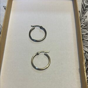 Timeless Silver Hoop Earrings with Hinged Closure